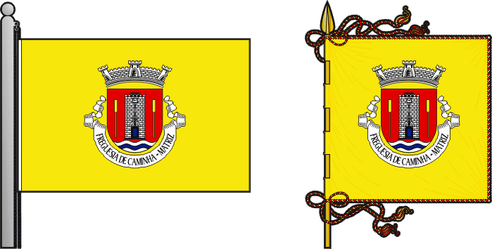 Bandeira e estandarte da antiga freguesia de Caminha (Matriz) - Caminha (Matriz) former civil parish, flag and banner Bandeira e estandarte da antiga freguesia de Caminha (Matriz) - Caminha (Matriz) former civil parish, flag and banner