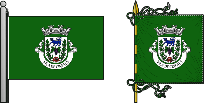 Bandeira e estandarte do Município de Cinfães - Cinfães municipal flag and banner Bandeira e estandarte do Município de Cinfães - Cinfães municipal flag and banner
