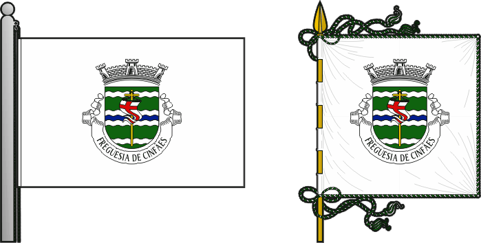 Bandeira e estandarte da freguesia de Cinfães - Cinfães civil parish, flag and banner Bandeira e estandarte da freguesia de Cinfães - Cinfães civil parish, flag and banner