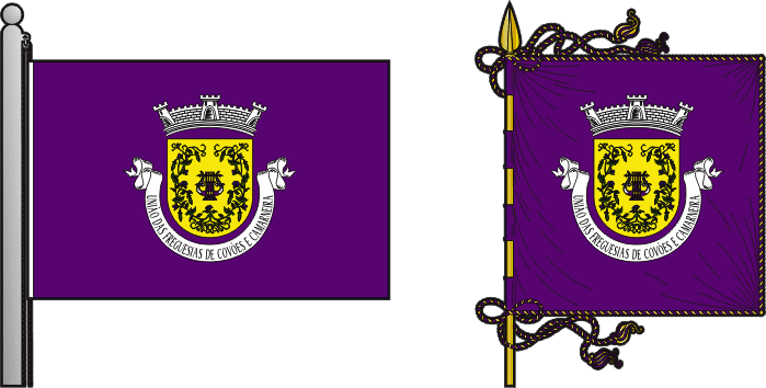 Bandeira e estandarte da União das freguesias de Covões e Camarneira - Covões and Camarneira civil parishes union flag and banner