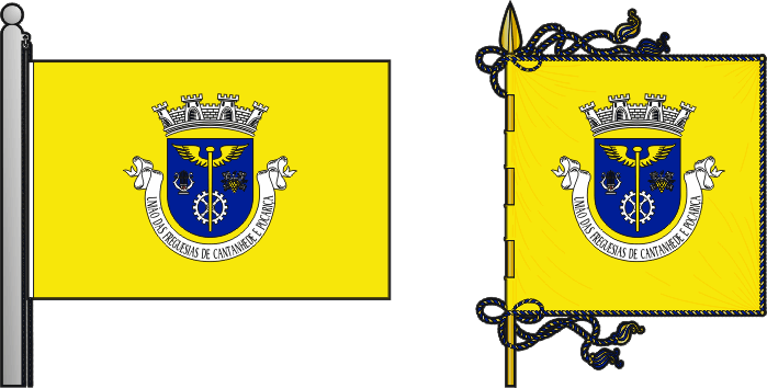 Bandeira e estandarte da União das freguesias de Cantanhede e Pocariça - Cantanhede and Pocariça civil parishes union flag and banner Bandeira e estandarte da União das freguesias de Cantanhede e Pocariça - Cantanhede and Pocariça civil parishes union flag and banner