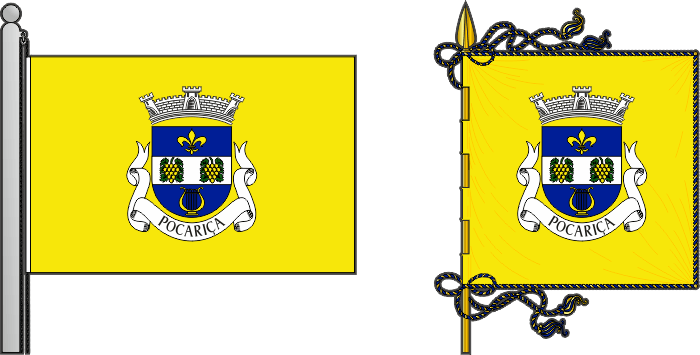 Bandeira e estandarte da antiga freguesia de Pocariça - Pocariça former civil parish, flag and banner Bandeira e estandarte da antiga freguesia de Pocariça - Pocariça former civil parish, flag and banner