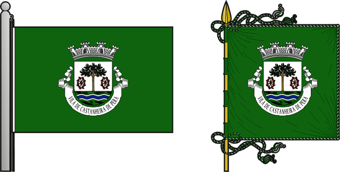 Bandeira e estandarte do município de Castanheira de Pera - Castanheira de Pera Municipality flag and banner Bandeira e estandarte do município de Castanheira de Pera - Castanheira de Pera Municipality flag and banner