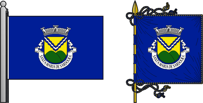 Bandeira e estandarte da freguesia de Santa Maria de Sardoura - Santa Maria de Sardoura civil parish, flag and banner Bandeira e estandarte da freguesia de Santa Maria de Sardoura - Santa Maria de Sardoura civil parish, flag and banner