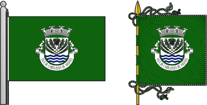 Bandeira e estandarte do Município de Carrazeda de Ansiães - Carrazeda de Ansiães municipal flag and banner Bandeira e estandarte do Município de Carrazeda de Ansiães - Carrazeda de Ansiães municipal flag and banner