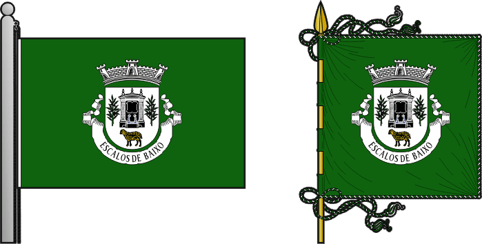 Bandeira e estandarte da antiga freguesia de Escalos de Baixo - Escalos de Baixo former civil parish, flag and banner Bandeira e estandarte da antiga freguesia de Escalos de Baixo - Escalos de Baixo former civil parish, flag and banner