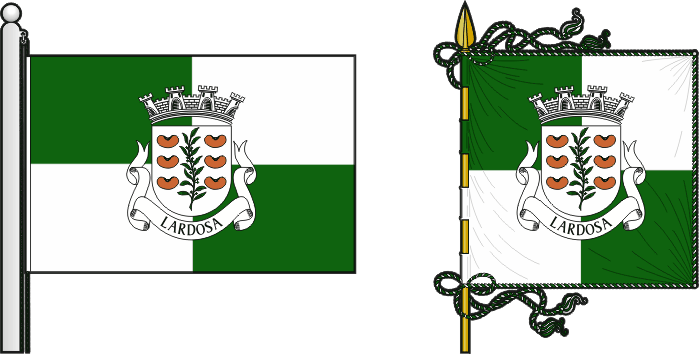 Bandeira e estandarte da freguesia de Lardosa - Lardosa civil parish, flag and banner