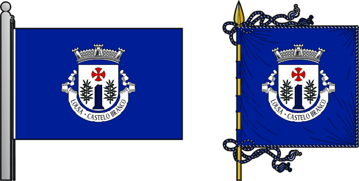 Bandeira e estandarte da antiga freguesia de Lousa - Lousa former civil parish, flag and banner Bandeira e estandarte da antiga freguesia de Lousa - Lousa former civil parish, flag and banner