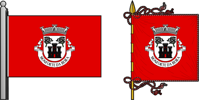 Bandeira e estandarte da freguesia de Monforte da Beira - Monforte da Beira civil parish, flag and banner