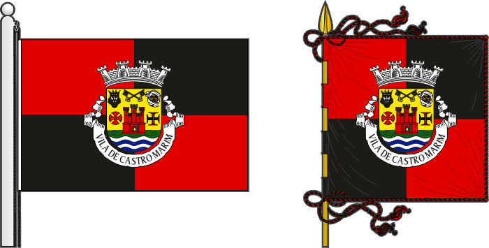 Bandeira e estandarte do Município de Castro Marim - Castro Marim municipal flag and banner Bandeira e estandarte do Município de Castro Marim - Castro Marim municipal flag and banner