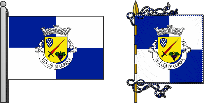 Bandeira e estandarte da freguesia de Vila Chã de Ourique - Vila Chã de Ourique civil parish, flag and banner Bandeira e estandarte da freguesia de Vila Chã de Ourique - Vila Chã de Ourique civil parish, flag and banner