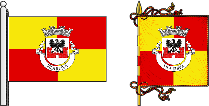 Bandeira e estandarte da freguesia de Vila Ruiva - Vila Ruiva civil parish, flag and banner