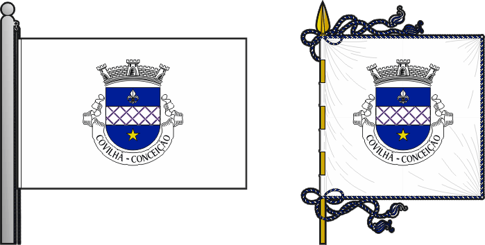 Bandeira e estandarte da antiga freguesia da Covilhã (Conceição) - Covilhã (Conceição) former civil parish, flag and banner Bandeira e estandarte da antiga freguesia da Covilhã (Conceição) - Covilhã (Conceição) former civil parish, flag and banner