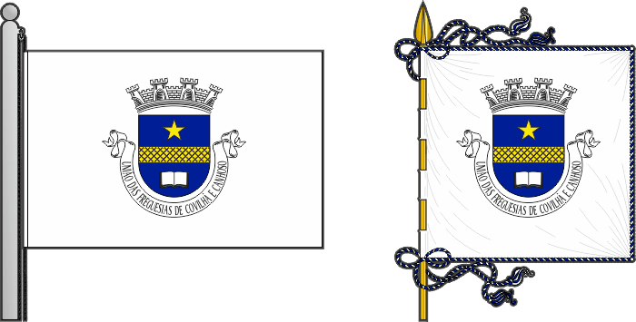 Bandeira e estandarte da União das freguesias de Covilhã e Canhoso - Covilhã and Canhoso civil parishes union flag and banner Bandeira e estandarte da União das freguesias de Covilhã e Canhoso - Covilhã and Canhoso civil parishes union flag and banner