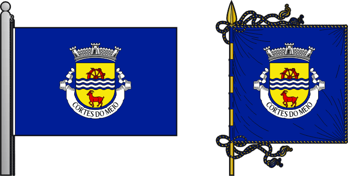 Bandeira e estandarte da freguesia de Cortes do Meio - Cortes do Meio civil parish, flag and banner