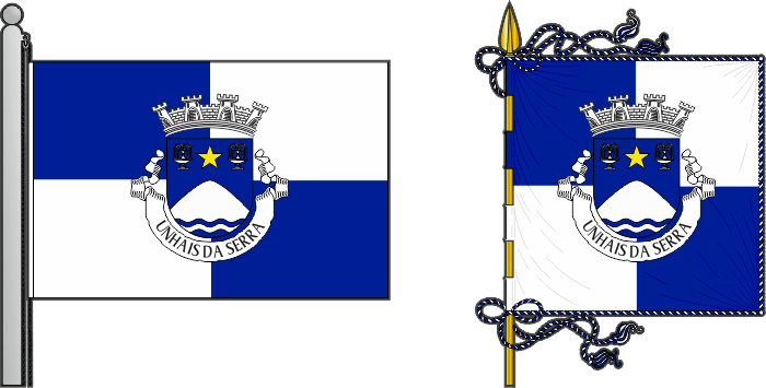 Bandeira e estandarte da freguesia de Unhais da Serra - Unhais da Serra civil parish, flag and banner Bandeira e estandarte da freguesia de Unhais da Serra - Unhais da Serra civil parish, flag and banner
