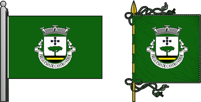Bandeira e estandarte da antiga freguesia de Castro Verde - Castro Verde former civil parish, flag and banner