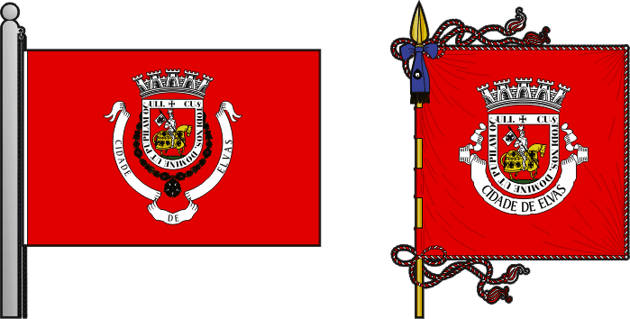 Bandeira e estandarte do Município de Elvas - Elvas municipal flag and banner