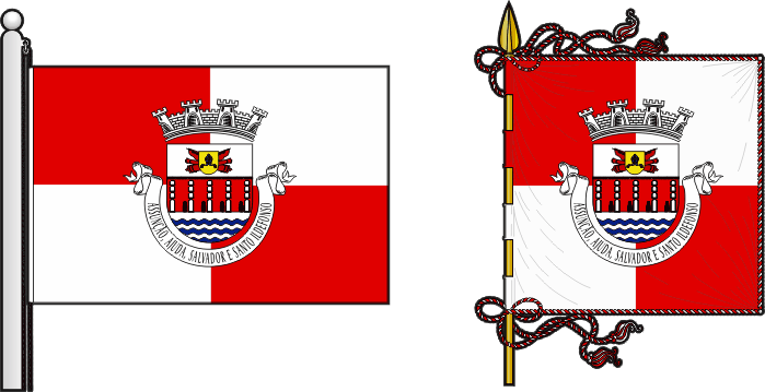 Bandeira e estandarte da Freguesia de Assunção, Ajuda, Salvador e Santo Ildefonso - Assunção, Ajuda, Salvador and Santo Ildefonso civil parish, flag and banner Bandeira e estandarte da Freguesia de Assunção, Ajuda, Salvador e Santo Ildefonso - Assunção, Ajuda, Salvador and Santo Ildefonso civil parish, flag and banner