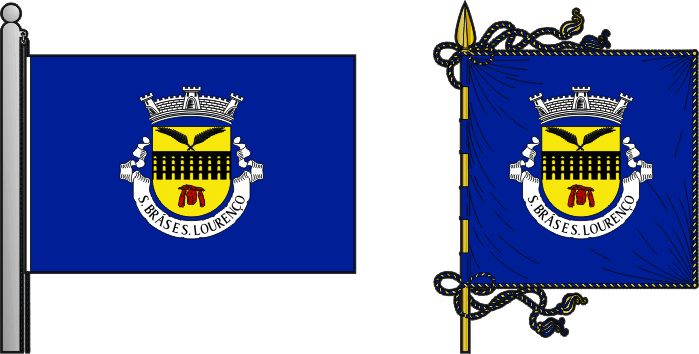 Bandeira e estandarte da freguesia de São Brás e São Lourenço - São Brás and São Lourenço civil parish, flag and banner Bandeira e estandarte da freguesia de São Brás e São Lourenço - São Brás and São Lourenço civil parish, flag and banner