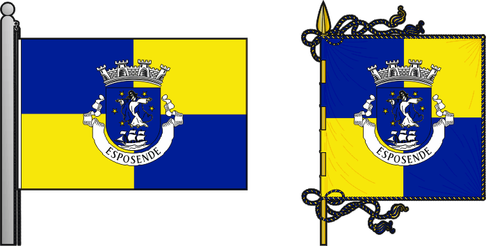 Bandeira e estandarte do Município de Esposende - Esposende municipal flag and banner Bandeira e estandarte do Município de Esposende - Esposende municipal flag and banner