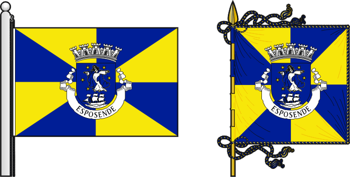 Bandeira e estandarte do Município de Esposende - Esposende municipal flag and banner Bandeira e estandarte do Município de Esposende - Esposende municipal flag and banner