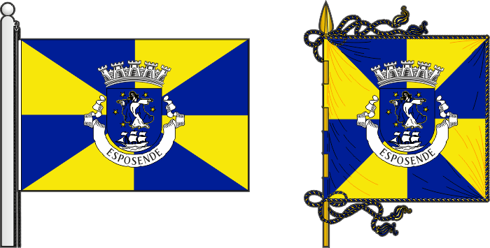 Bandeira e estandarte do Município de Esposende - Esposende municipal flag and banner Bandeira e estandarte do Município de Esposende - Esposende municipal flag and banner