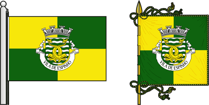 Bandeira e estandarte do Município de Espinho - Espinho municipal flag and banner Bandeira e estandarte do Município de Espinho - Espinho municipal flag and banner