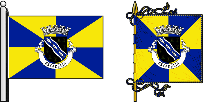 Bandeira e estandarte do Município de Estarreja - Estarreja municipal flag and banner Bandeira e estandarte do Município de Estarreja - Estarreja municipal flag and banner
