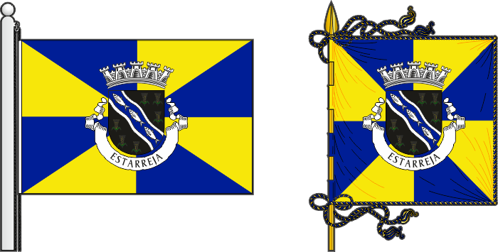 Bandeira e estandarte do Município de Estarreja - Estarreja municipal flag and banner Bandeira e estandarte do Município de Estarreja - Estarreja municipal flag and banner