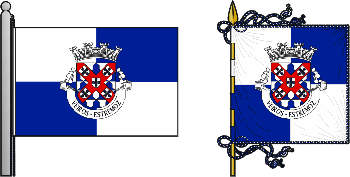 Bandeira e estandarte da freguesia de Veiros - Veiros civil parish, flag and banner Bandeira e estandarte da freguesia de Veiros - Veiros civil parish, flag and banner