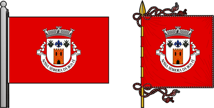 Bandeira e estandarte da antiga freguesia de Nossa Senhora da Boa Fé - Nossa Senhora da Boa Fé former civil parish, flag and banner Bandeira e estandarte da antiga freguesia de Nossa Senhora da Boa Fé - Nossa Senhora da Boa Fé former civil parish, flag and banner