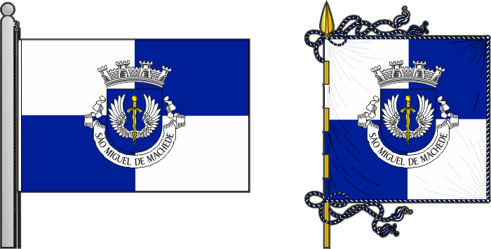 Bandeira e estandarte da Freguesia de São Miguel de Machede - São Miguel de Machede civil parish, flag and banner Bandeira e estandarte da Freguesia de São Miguel de Machede - São Miguel de Machede civil parish, flag and banner