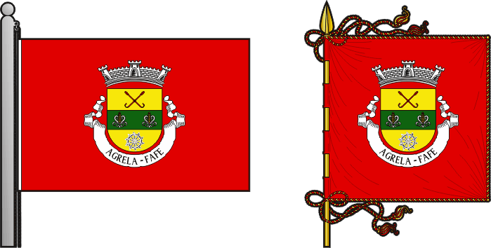 Bandeira e estandarte da antiga freguesia de Agrela - Agrela former civil parish, flag and banner Bandeira e estandarte da antiga freguesia de Agrela - Agrela former civil parish, flag and banner