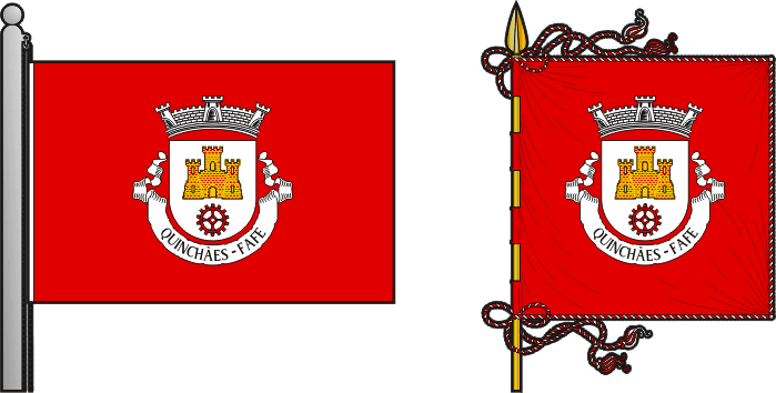 Bandeira e estandarte da freguesia de Quinchães - Quinchães civil parish, flag and banner Bandeira e estandarte da freguesia de Quinchães - Quinchães civil parish, flag and banner