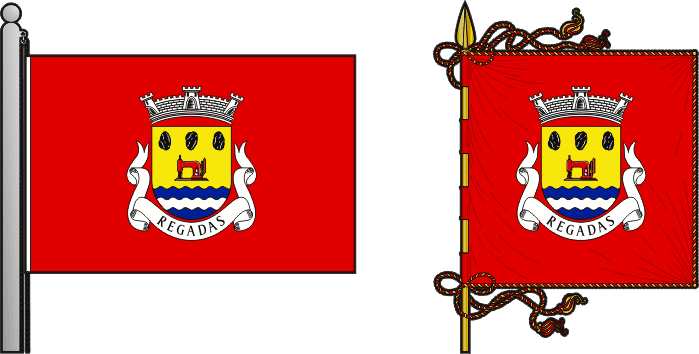 Bandeira e estandarte da freguesia de Regadas - Regadas civil parish, flag and banner Bandeira e estandarte da freguesia de Regadas - Regadas civil parish, flag and banner