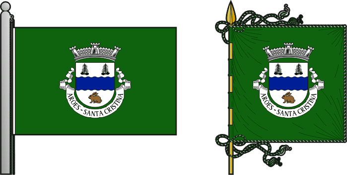 Bandeira e estandarte da freguesia de Arões (Santa Cristina) - Arões (Santa Cristina) civil parish, flag and banner Bandeira e estandarte da freguesia de Arões (Santa Cristina) - Arões (Santa Cristina) civil parish, flag and banner