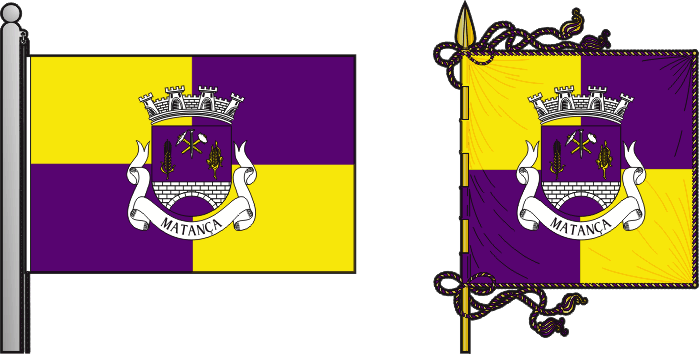 Bandeira e estandarte da freguesia de Matança - Matança civil parish, flag and banner