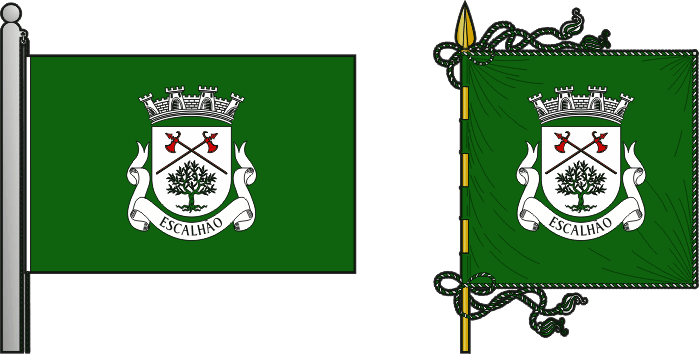Bandeira e estandarte da freguesia de Escalhão - Escalhão civil parish, flag and banner Bandeira e estandarte da freguesia de Escalhão - Escalhão civil parish, flag and banner