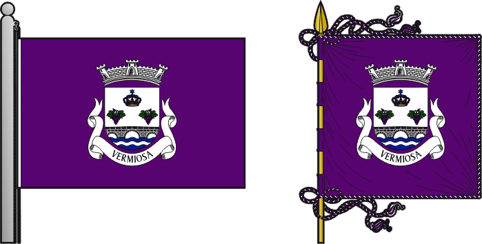 Bandeira e estandarte da freguesia de Vermiosa - Vermiosa civil parish, flag and banner Bandeira e estandarte da freguesia de Vermiosa - Vermiosa civil parish, flag and banner