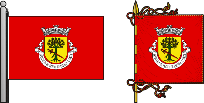 Bandeira e estandarte da antiga freguesia de Freixo de Espada à Cinta - Freixo de Espada à Cinta former civil parish, flag and banner Bandeira e estandarte da antiga freguesia de Freixo de Espada à Cinta - Freixo de Espada à Cinta former civil parish, flag and banner