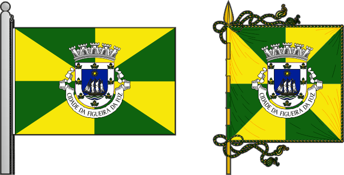 Bandeira e estandarte do município da Figueira da Foz - Figueira da Foz Municipality flag and banner Bandeira e estandarte do município da Figueira da Foz - Figueira da Foz Municipality flag and banner