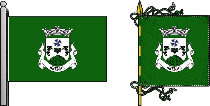 Bandeira e estandarte da antiga freguesia de Brenha - Brenha former civil parish, flag and banner Bandeira e estandarte da antiga freguesia de Brenha - Brenha former civil parish, flag and banner