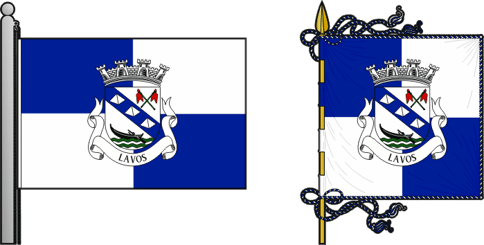 Bandeira e estandarte da freguesia de Lavos - Lavos civil parish, flag and banner Bandeira e estandarte da freguesia de Lavos - Lavos civil parish, flag and banner
