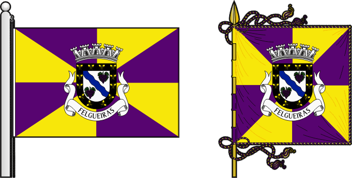 Bandeira e estandarte do Município de Felgueiras - Felgueiras municipal flag and banner