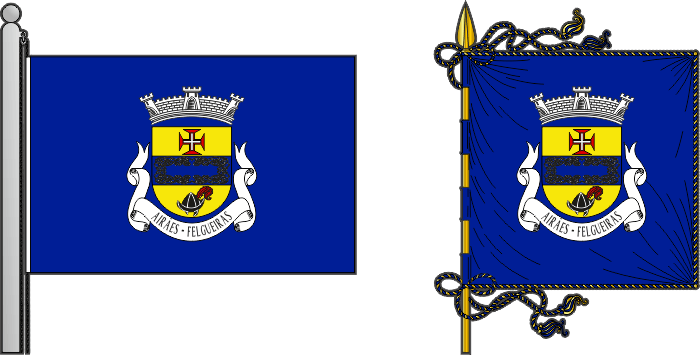 Bandeira e estandarte da freguesia de Airães - Airães civil parish, flag and banner Bandeira e estandarte da freguesia de Airães - Airães civil parish, flag and banner