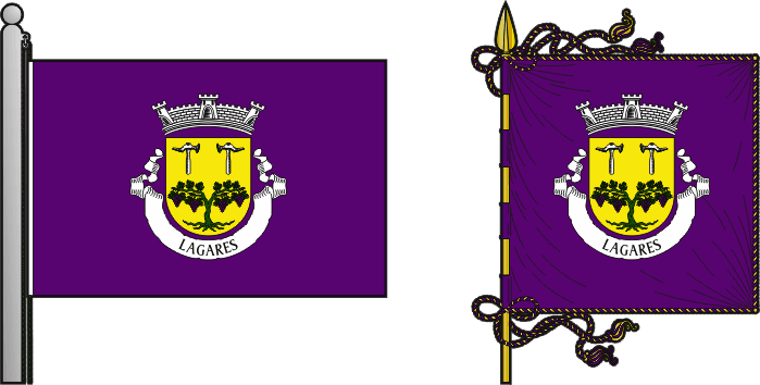 Bandeira e estandarte da antiga freguesia de Lagares - Lagares former civil parish, flag and banner Bandeira e estandarte da antiga freguesia de Lagares - Lagares former civil parish, flag and banner