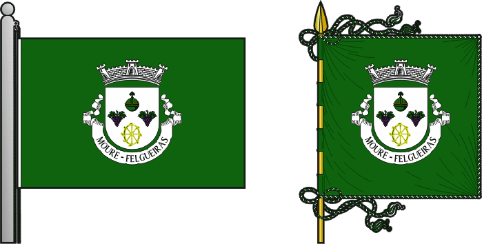 Bandeira e estandarte da antiga freguesia de Moure - Moure former civil parish, flag and banner