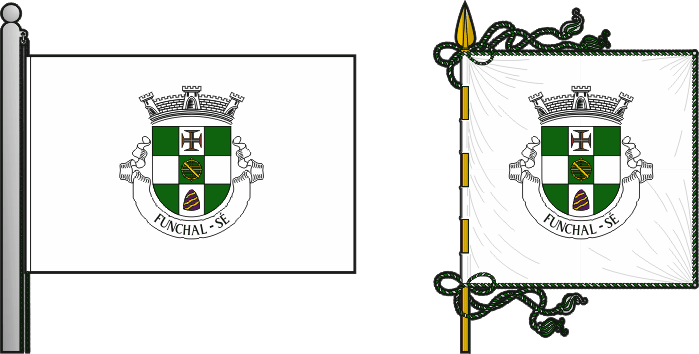 Bandeira e estandarte da freguesia do Funchal (Sé) - Funchal (Sé) civil parish, flag and banner Bandeira e estandarte da freguesia do Funchal (Sé) - Funchal (Sé) civil parish, flag and banner