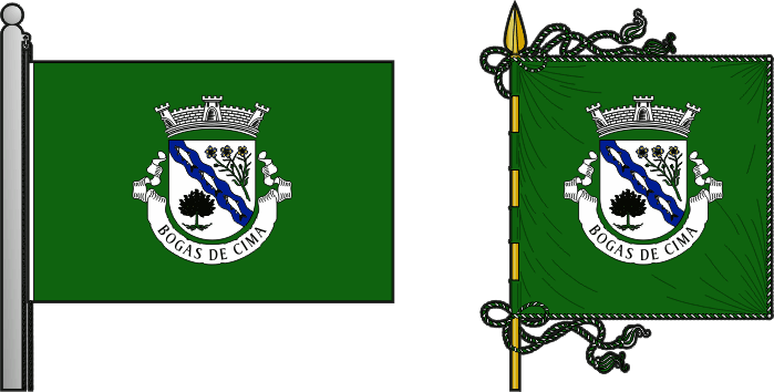Bandeira e estandarte da freguesia de Bogas de Cima - Bogas de Cima civil parish, flag and banner Bandeira e estandarte da freguesia de Bogas de Cima - Bogas de Cima civil parish, flag and banner